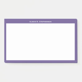 Notas Post-it® Monograma blanco o nombre en borde ultravioleta