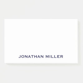 Notas Post-it® Monograma blanco y azul de la marina personalizada