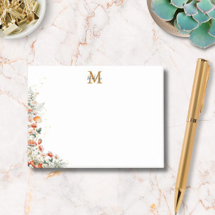 Notas Post-it® Monograma Bosque Hongos Flores Floral botánico
