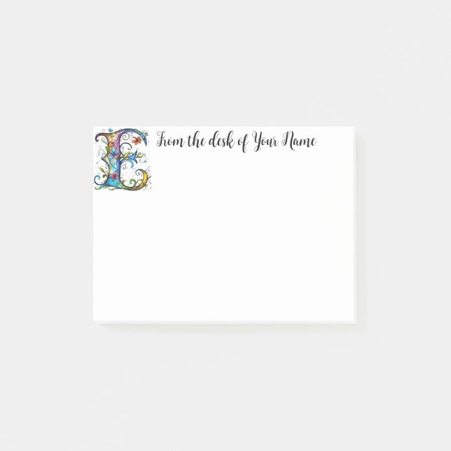 Notas Post-it® Monograma caprichoso E (Anverso)