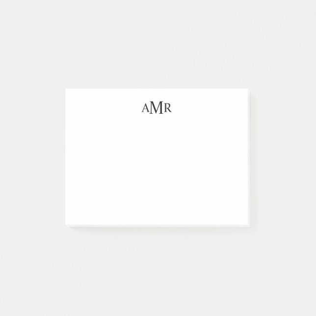 Notas Post-it® Monograma clásico personalizado (Anverso)