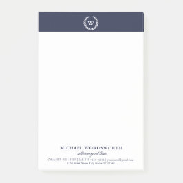Notas Post-it® Monograma Classic Elegant Business Post-it® Notes