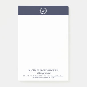 Notas Post-it® Monograma Classic Elegant Business Post-it® Notes