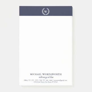 Notas Post-it® Monograma Classic Elegant Business Post-it® Notes