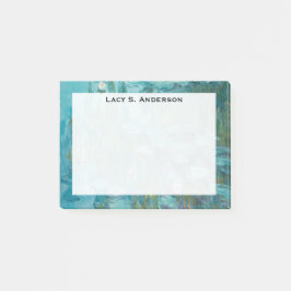 Notas Post-it® Monograma Claude Monet, Nenúfares, 1915, Aqua