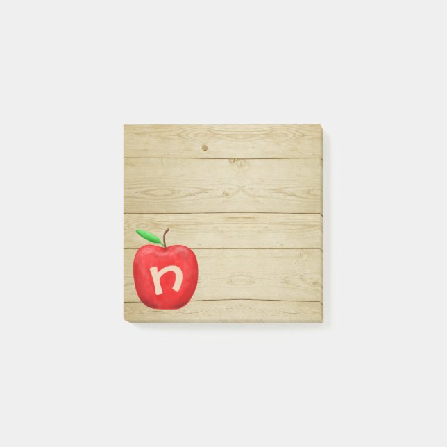 Notas Post-it® Monograma de Apple Rojo (Anverso)
