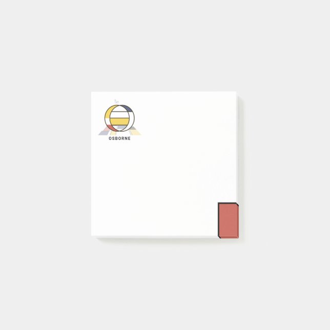 Notas Post-it® Monograma de arte moderno único. Letra O (Anverso)