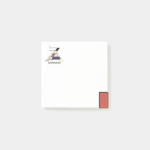 Notas Post-it® Monograma de arte moderno único. Letra Z