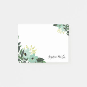 Notas Post-it® Monograma de borde floral de moda