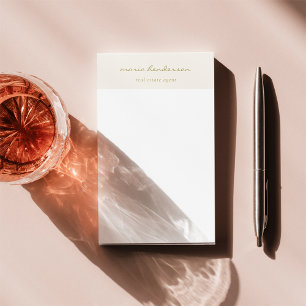 Notas Post-it® Monograma de caligrafía moderna de escritura de or