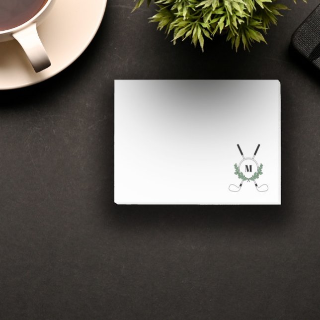 Notas Post-it® Monograma de clubes de golf cruzados (Subido por el creador)