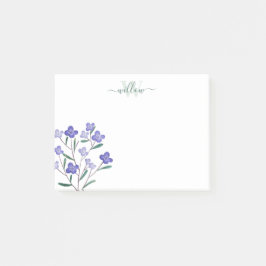 Notas Post-it® Monograma de color morado verde