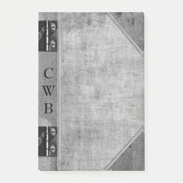 Notas Post-it® Monograma de Guay del libro antiguo Addison Shade (Anverso)