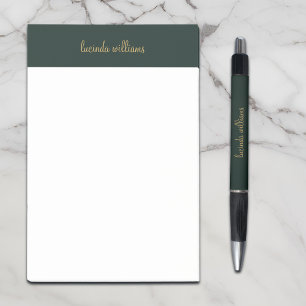 Notas Post-it® Monograma de guion de oro de carbón vegetal y Moda