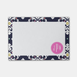 Notas Post-it® Monograma de Ikat y Pink