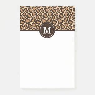 Notas Post-it® Monograma de impresión leopardo y Personalizado ma
