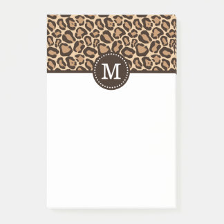 Notas Post-it® Monograma de impresión leopardo y Personalizado ma