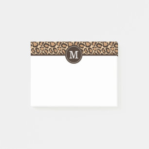 Notas Post-it® Monograma de impresión leopardo y Personalizado ma