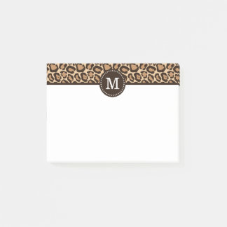 Notas Post-it® Monograma de impresión leopardo y Personalizado ma