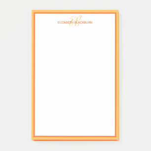 Notas Post-it® Monograma de iniciales personalizadas con nombre n