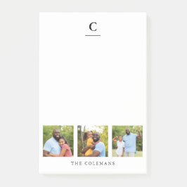 Notas Post-it® Monograma de la familia multifotografía