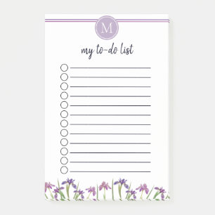 Notas Post-it® Monograma de la lista de tareas pendientes de las