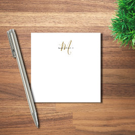 Notas Post-it® Monograma de letra inicial elegante moderno en oro