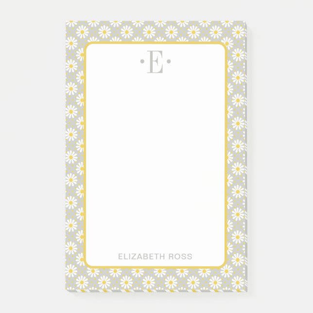 Notas Post-it® Monograma de margarita  (Anverso)
