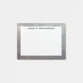 Notas Post-it® Monograma de metal falso rayado