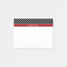 Notas Post-it® Monograma de nombre de lunares negros y blancos de
