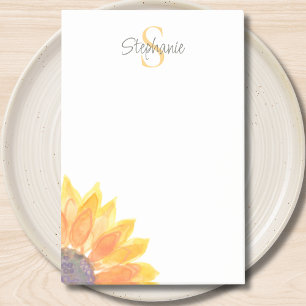 Notas Post-it® Monograma de nombre floral