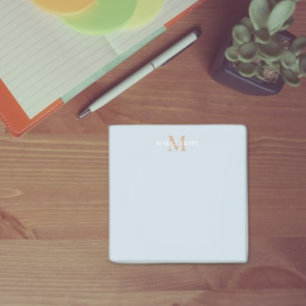 Notas Post-it® Monograma de nombre personalizado