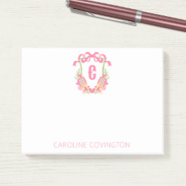 Notas Post-it® Monograma de pádel rosa y verde