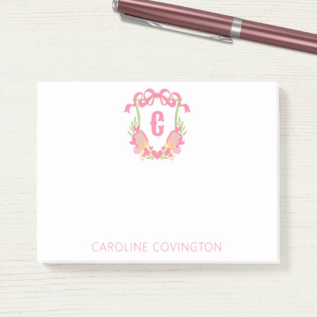 Notas Post-it® Monograma de pádel rosa y verde (Subido por el creador)