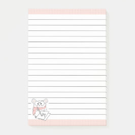Notas Post-it® Monograma de pequeño martillo suave rosado