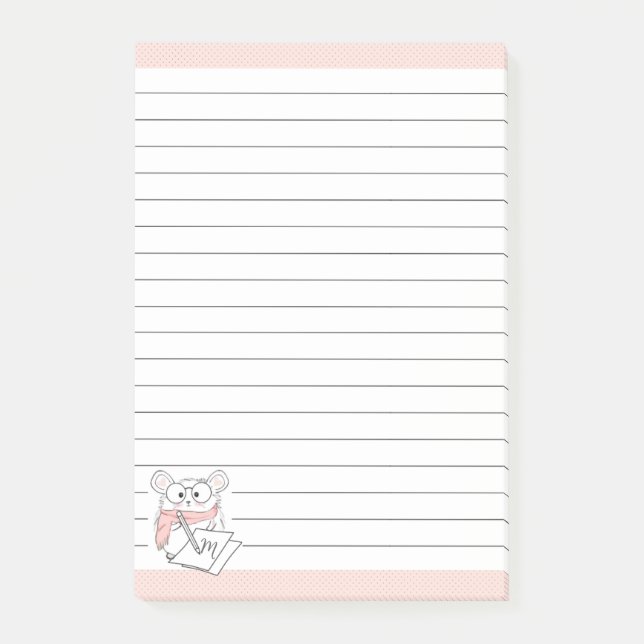 Notas Post-it® Monograma de pequeño martillo suave rosado (Anverso)