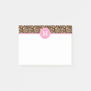Notas Post-it® Monograma de Personalizado rosa y de impresión de 