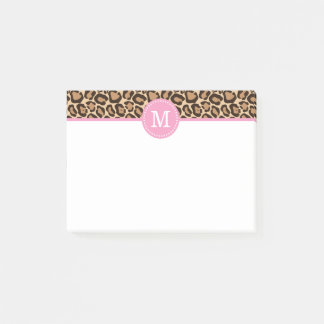 Notas Post-it® Monograma de Personalizado rosa y de impresión de