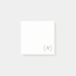 Notas Post-it® Monograma de rama de laurel