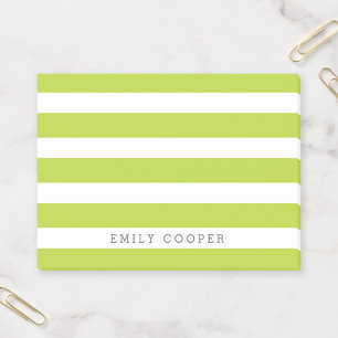 Notas Post-it® Monograma de rayas clásicas verde y blanco de Appl