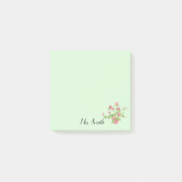 Notas Post-it® Monograma de rúcula floral de Clover