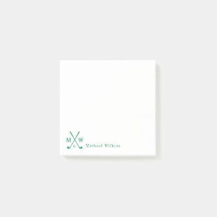 Notas Post-it® Monograma del club de golf Green Crossed