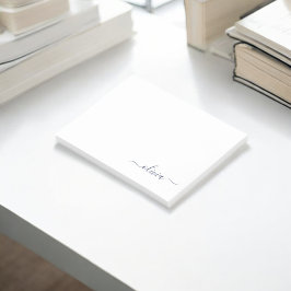 Notas Post-it® Monograma del guión moderno azul de la Marina