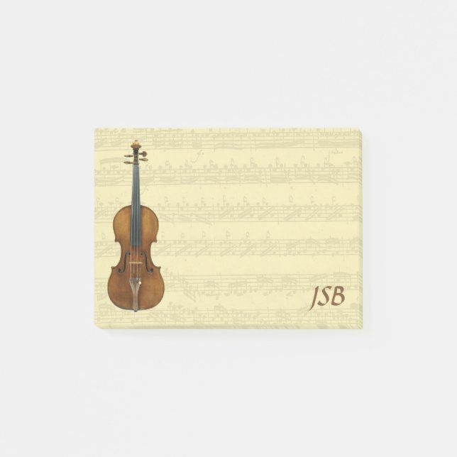 Notas Post-it® Monograma del manuscrito de Bach Partita del (Anverso)