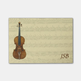 Notas Post-it® Monograma del manuscrito de Bach Partita del