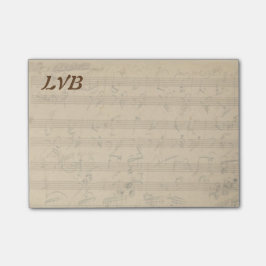 Notas Post-it® Monograma del manuscrito del piano de Beethoven