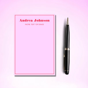 Notas Post-it® Monograma del nombre de la tipografía retro rosa y