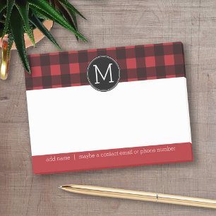 Notas Post-it® Monograma del patrón rojo y negro ruso