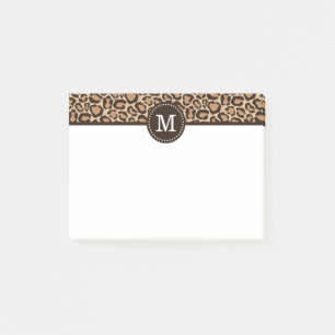 Notas Post-it® Monograma del Personalizado de impresión de Brown 