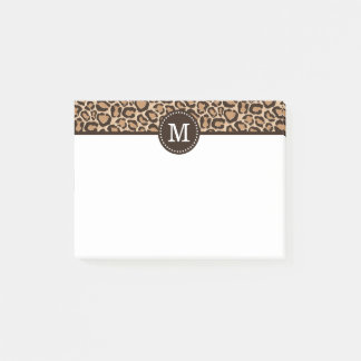 Notas Post-it® Monograma del Personalizado de impresión de Brown